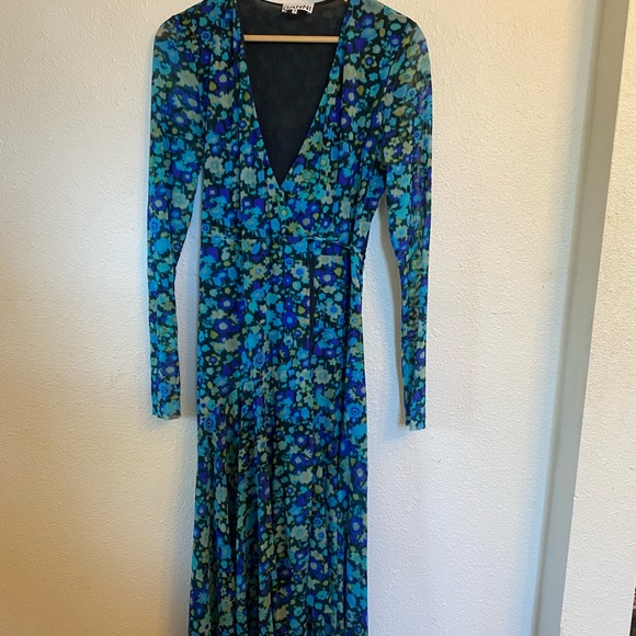 Ganni Blue Floral Dress - Picture 5 of 6